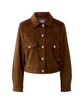 Ouí Chaqueta de imitación de cuero marrón 46