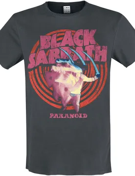 T-Shirt - Amplified Collection - Paranoid - S bis XXL - für Männer - Größe XL - charcoal - Lizenziertes Merchandise! - Männer - male - Black Sabbath - FashionsVida
