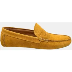 Mocasines con antifaz de hombre de piel serraje