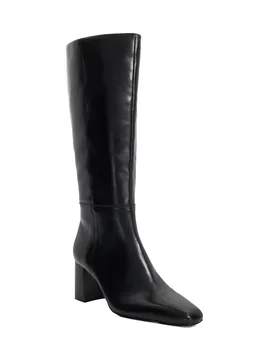 Womens Ladies Salfie - Block Heel Knee High Boots - Black Suede - Size Uk 3 - Dune london - FashionsVida
