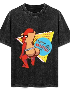 Twerk Dem Buns! Dancing Hot Dog Art T-Shirt Simple Graphic Design T-Shirt - Aliexpress - FashionsVida