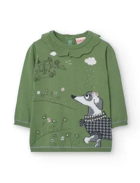 Boboli Vestito A Maniche Lunghe Knitwear Green 12 Mesi