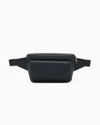 Marsupio Exchange nero in similpelle con logo impresso sul davanti