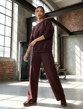 Pantaloni a gamba larga - bordeaux