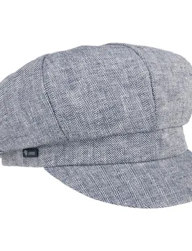 Herringbone Newsboy Cap by - blue - Unisex - Size: One Size - Lipodo - FashionsVida