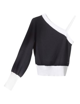 Top asimmetrico in maglia