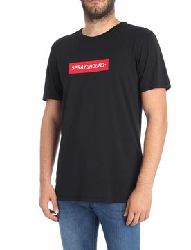 T-shirt nera con logo a contrasto