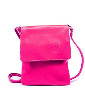 Small Italian Genuine Leather Crossbody Handbag Stylishy Phone Bag - Fuchsia - Size: One Size - Kitise - FashionsVida