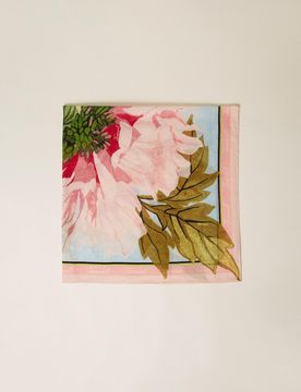 Keffieh en lin mélangé avec fleurs