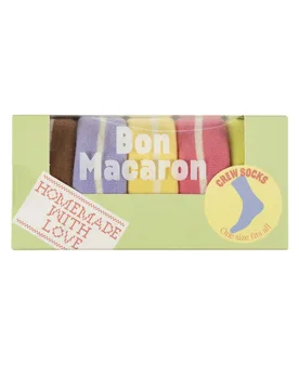 Pair Bon Macaron Cotton Socks Macaron One Size - Multi Coloured - Size: One Size - EAT MY SOCKS - FashionsVida