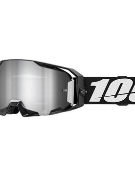Maschera Moto Cross Enduro ARMATIC Nero Lente Silver Sp taglia un