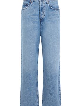Straight High-Waisted Denim Jeans