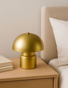 Lampada da tavolo LED a forma di fungo - oro