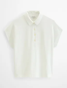 Polo de mujer sin mangas suelto de puro algodón orgánico - MARC O'POLO - FashionsVida