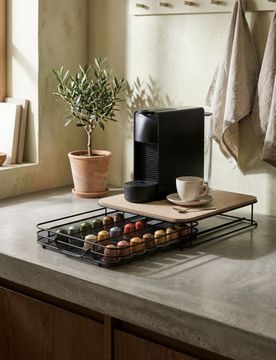 Porta capsule da caffè con cassetto - beige