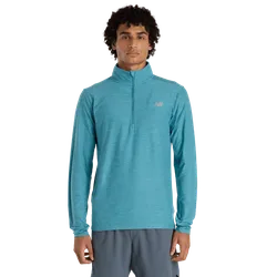 Space Dye 1/4 Zip Herren Trainingsoberteile - Türkis - Größe M - Poly Jersey Teal M