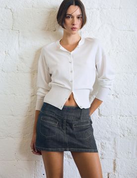 Jupe-Short En Jean Taille Haute 32 Marine