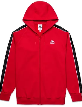 Felpa Con Zip 222 Banda Zamin Red Racing / Black / White XL - Kappa - FashionsVida
