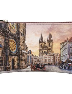 Pochette Donna Yesbag ASTRO CLOCK Zip Interno Foderato Ecopelle Pelle