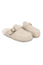 Totes Womens Suedette Open Back Moccasin Slipper - - Size: 4