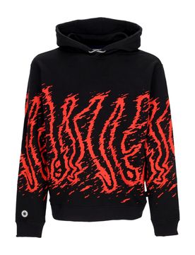 Felpa Leggera Cappuccio Uomo Fast Hoodie Black/red