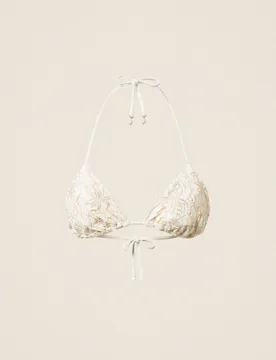 Haut de maillot de bain triangle avec broderie florale - TWINSET - FashionsVida