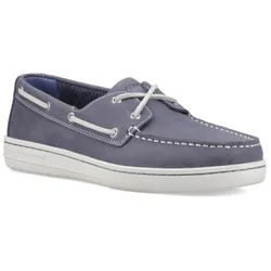 Strake 2-Eye Boat Leather Mens Navy Shoes - Size Uk 9