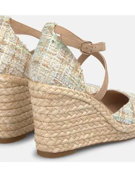 Alpargatas de cuña de mujer de esparto con doble tira en la parte frontal - Alma en Pena - FashionsVida