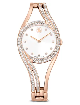 Orologio bangle Hyperbola, Fabbricato in Svizzera, Tono oro rosa, Finitura in tono oro rosa OS - Swarovski - FashionsVida