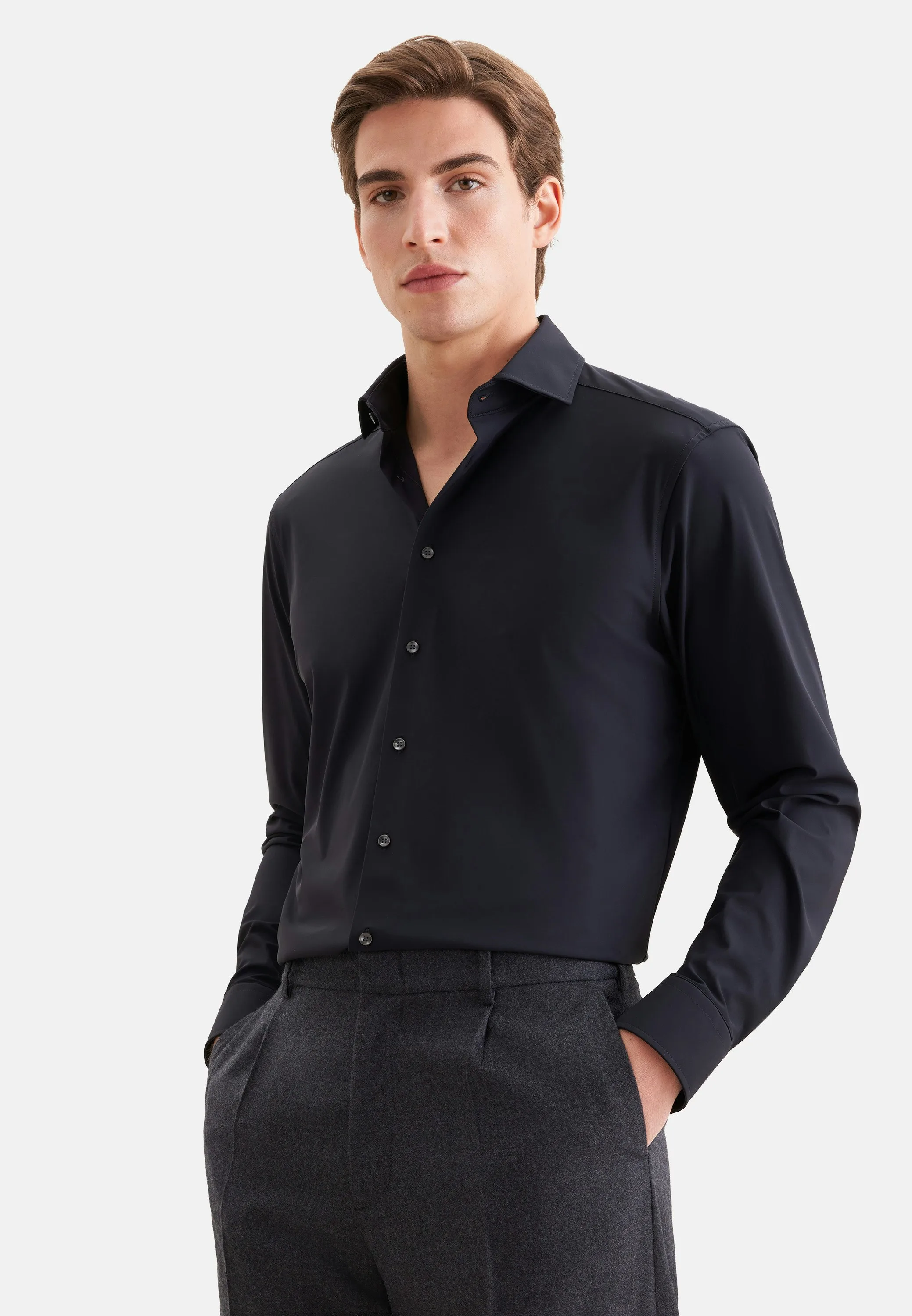 Regular Performance-Hemd Uni Schwarz 41 - Seidensticker - FashionsVida