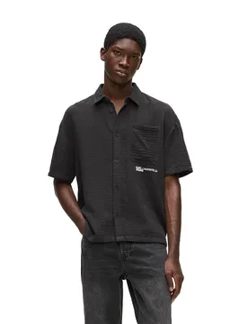 Karl Jeans Camicia A Maniche Corte B2m16012 Black L - Lagerfeld - FashionsVida