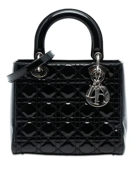 Medium Patent Cannage Lady Dior - Dior - FashionsVida