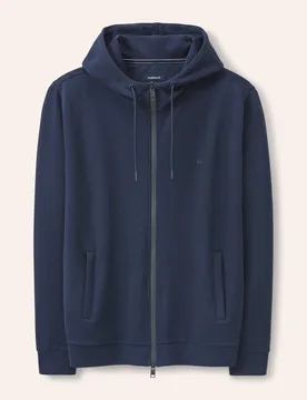 Sweatjacke mit Struktur, noch offen: Filter Passform#noch offen: Größenlauf, Farbe Blau, 27, feine Struktur mit 2-Wege-Reißverschluss Herren - Walbusch - FashionsVida