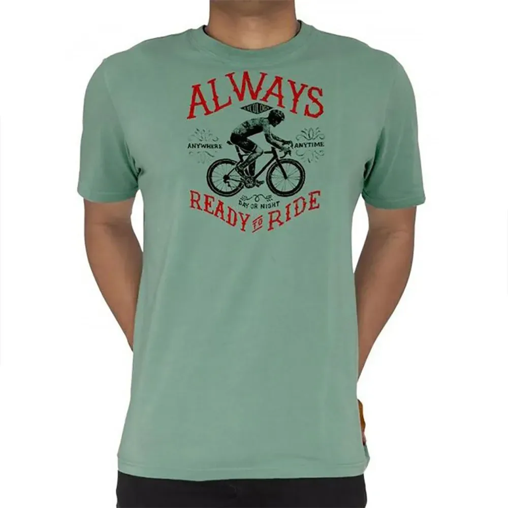 Maglietta A Maniche Corte Always Ready To Ride Green - Cycology - FashionsVida