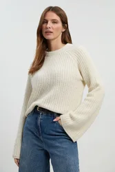 Womens Sequin Knit Tie Bow Jumper - Monochrome Multi - Size X-Small