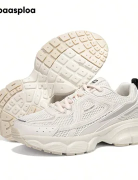 Nuevas zapatillas deportivas de suela gruesa para mujer, zapatos deportivos de malla con aumento de altura. Ligeros, con absorción de impactos, antid - Shein - FashionsVida