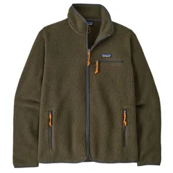 Mens Retro Pile Fleece Jacket - Basin Green