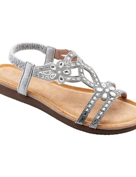 Komfort-Sandale "Elegant" silber 42 Damen - wonderwalk - FashionsVida
