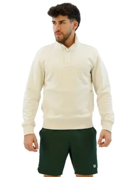 Tennis Club Half Zip Sweatshirt Sandrift L - Wilson - FashionsVida