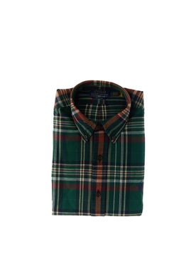 Camicia a quadri POLO VERDE SCURO S