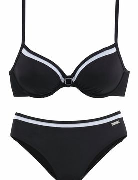 LASCANA Bikini negro / blanco
