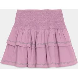 Falda mini con doble volante