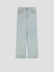 Jeans straight donna azzurro