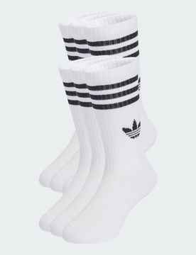 Calzini a 3 Strisce Crew 6 paia bambini 28-30 White / Black