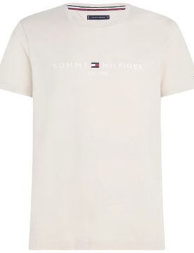 T-shirt beige logo ricamato MW0MW11797