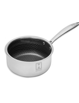 Stielkasserolle mit Wabenstruktur, Edelstahl, 18 cm silber