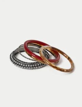 Cupchain Resin Bangle Pack Multi female - M&S - FashionsVida