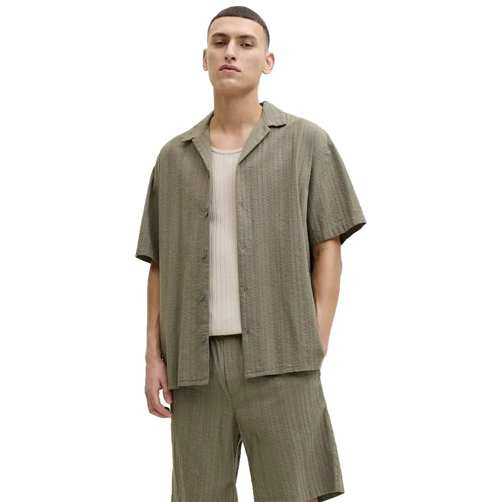 Camicia A Maniche Corte Tyson Resort Vetiver S - Jack & jones - FashionsVida