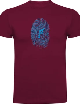 Maglietta A Maniche Corte Biker Fingerprint Dark Red - Kruskis - FashionsVida