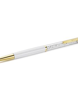 Penna a sfera Crystalline, Ferro Di Cavallo, Bianco, Laccato bianco, placcato color oro OS